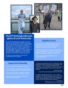 AFT Washington/Barnard Iglitzen & Lavitt 2026-2027 Scholarship