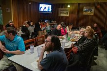 Highline Pro Staff members at their card-signing party last year.